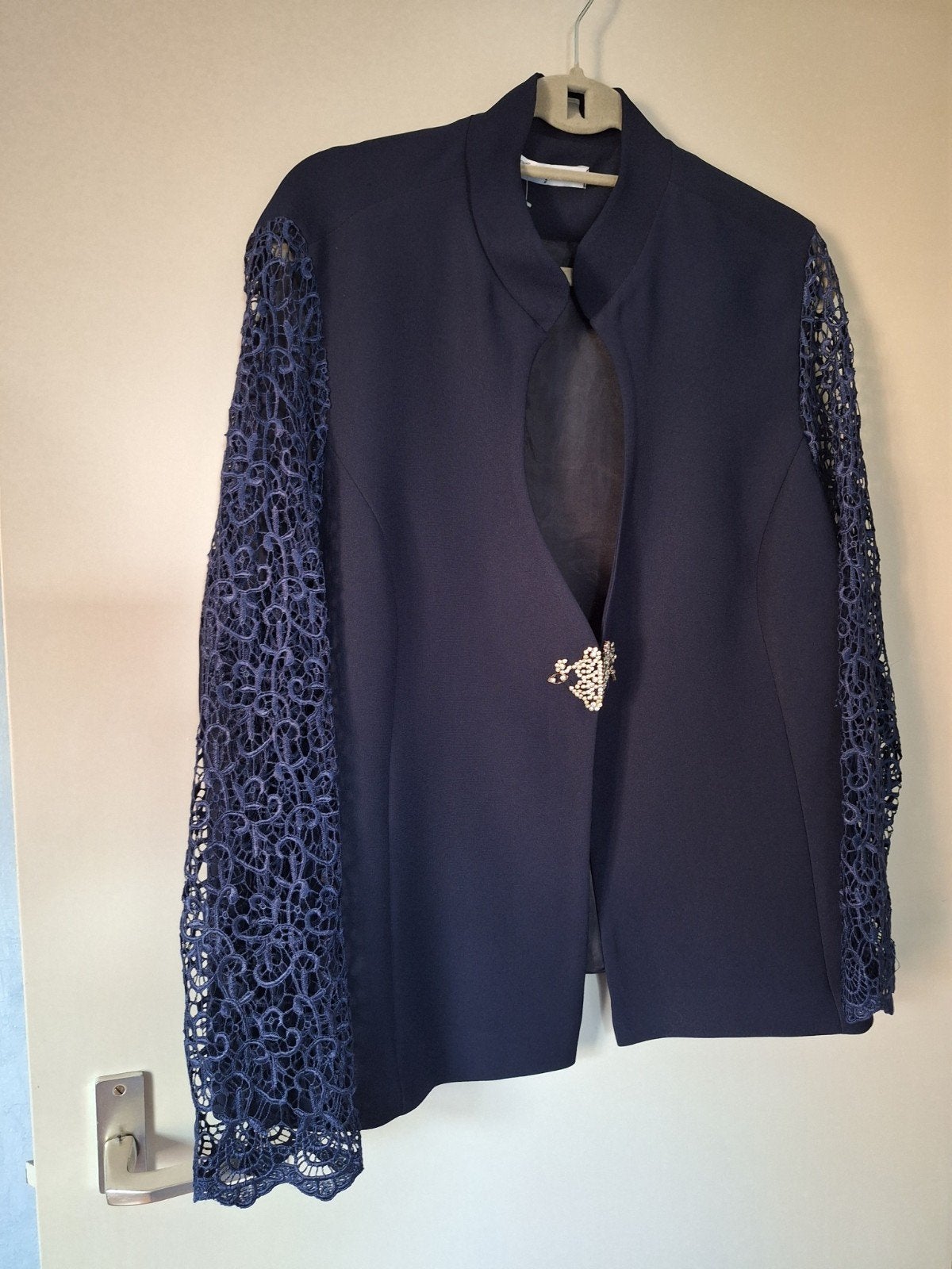 Elegante Sinanlar Blazer met Kanten Mouwen - Maat XXL, Blauw, Maat 46/48 (XL) of groter, Sinanlar, Ophalen of Verzenden
