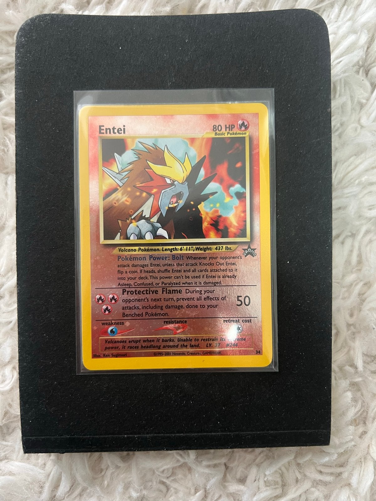 Entei 34 Promo Kaart - Pokémon TCG, Ophalen of Verzenden, Zo goed als nieuw, Losse kaart, Foil