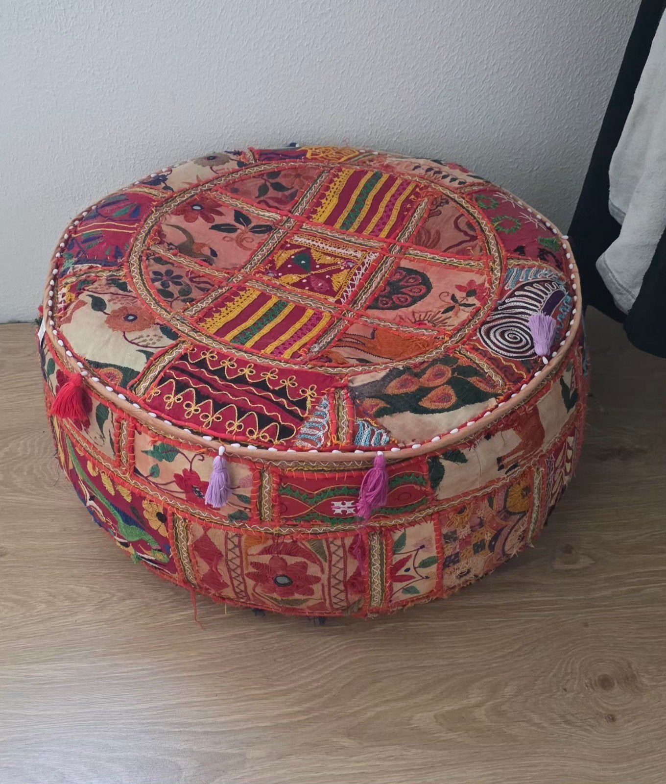 grote india poef bohemian ibiza style, Huis en Inrichting, Ophalen, Indiase, 50 tot 75 cm, 50 tot 75 cm