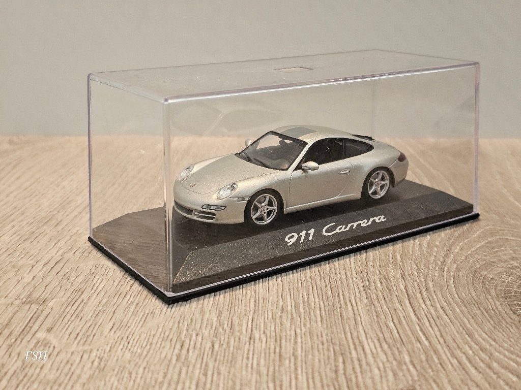 Porsche 911 Carrera, zilvergrijs, PMA/Minichamps., Ophalen of Verzenden, Zo goed als nieuw, Auto, MiniChamps