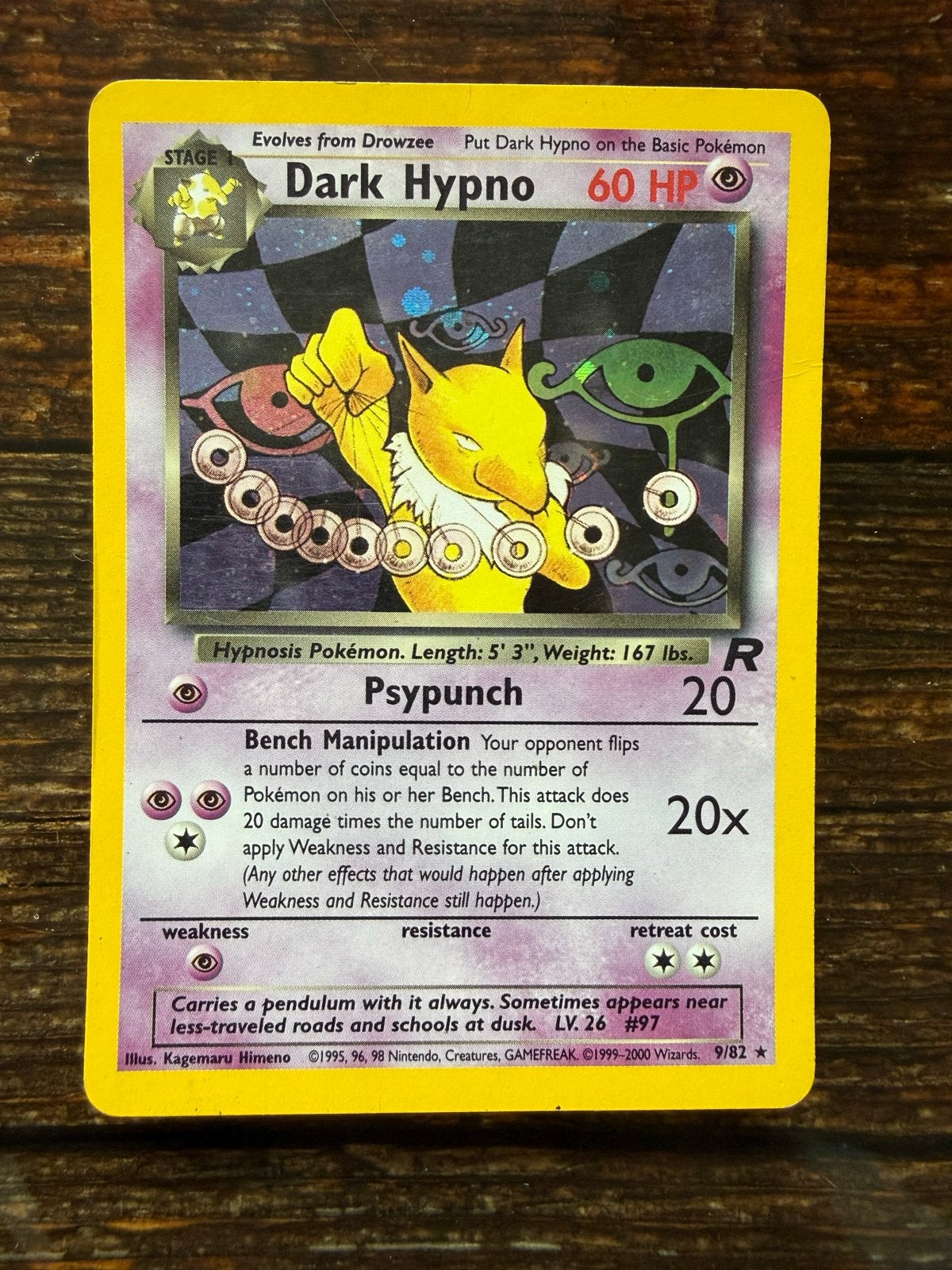Dark Hypno Pokémon Kaart - Wizards of the Coast, Ophalen of Verzenden, Gebruikt, Losse kaart