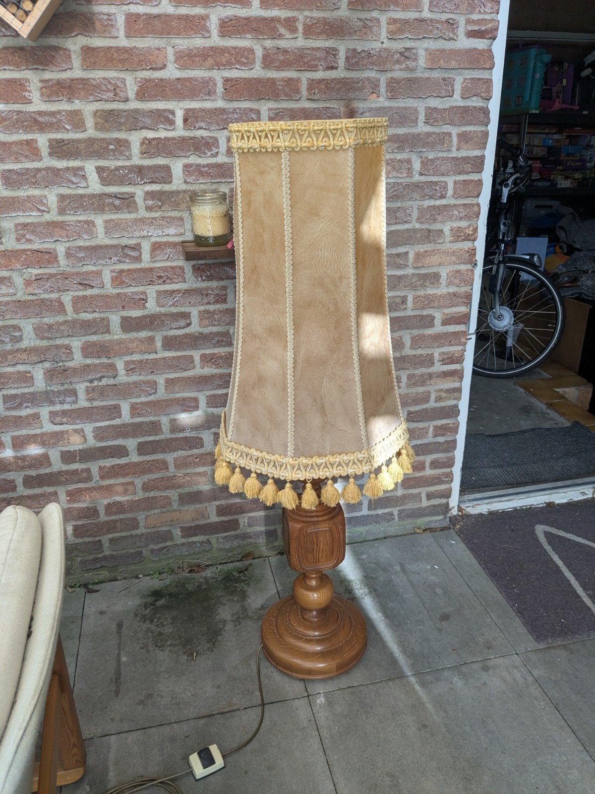 vintage staande lamp schemerlamp, Ophalen, Gebruikt
