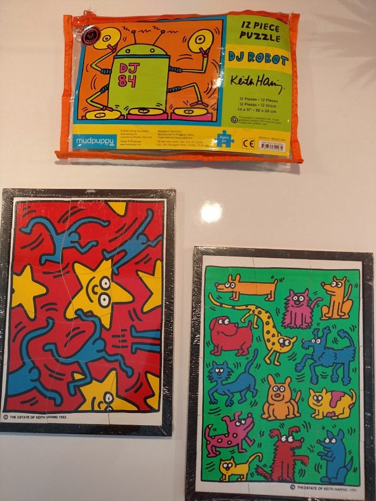 Keith Haring collectie kinderpuzzels (grote stukken !), 2 tot 4 jaar, 10 tot 50 stukjes, Nieuw, Ophalen of Verzenden