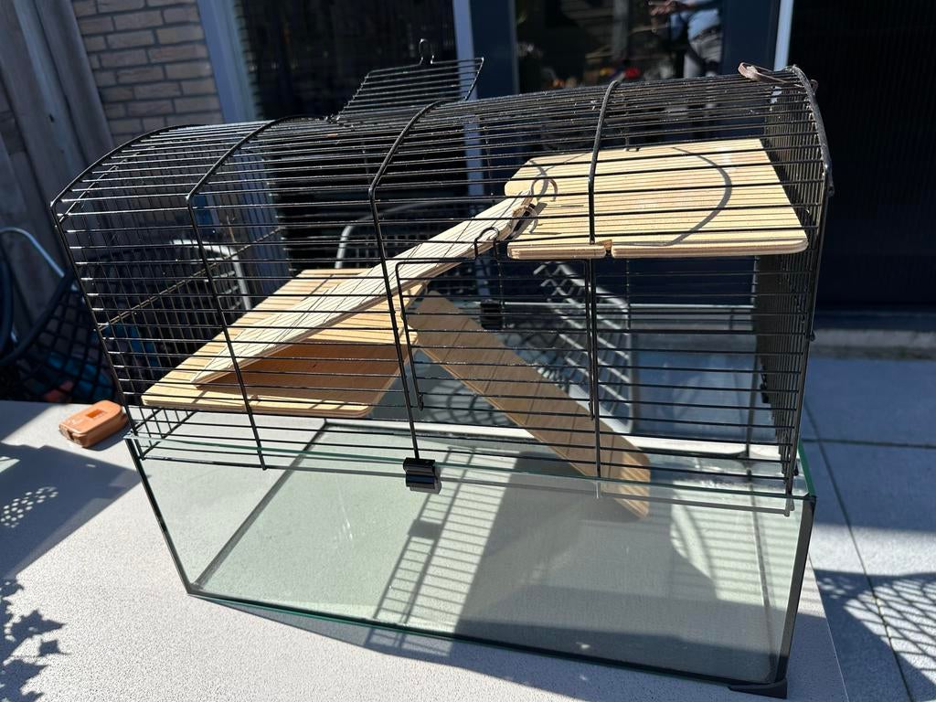 Hamsterkooi met toebehoren, Dieren en Toebehoren, Ophalen, Gebruikt, Voerbakje