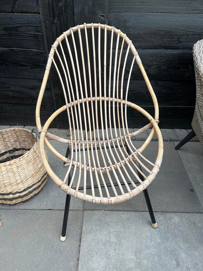 Rohe Rotan Stoel - Jaren '70 Stijl, Huis en Inrichting, Stoelen, Ophalen, Gebruikt, Overige kleuren, Riet of Rotan