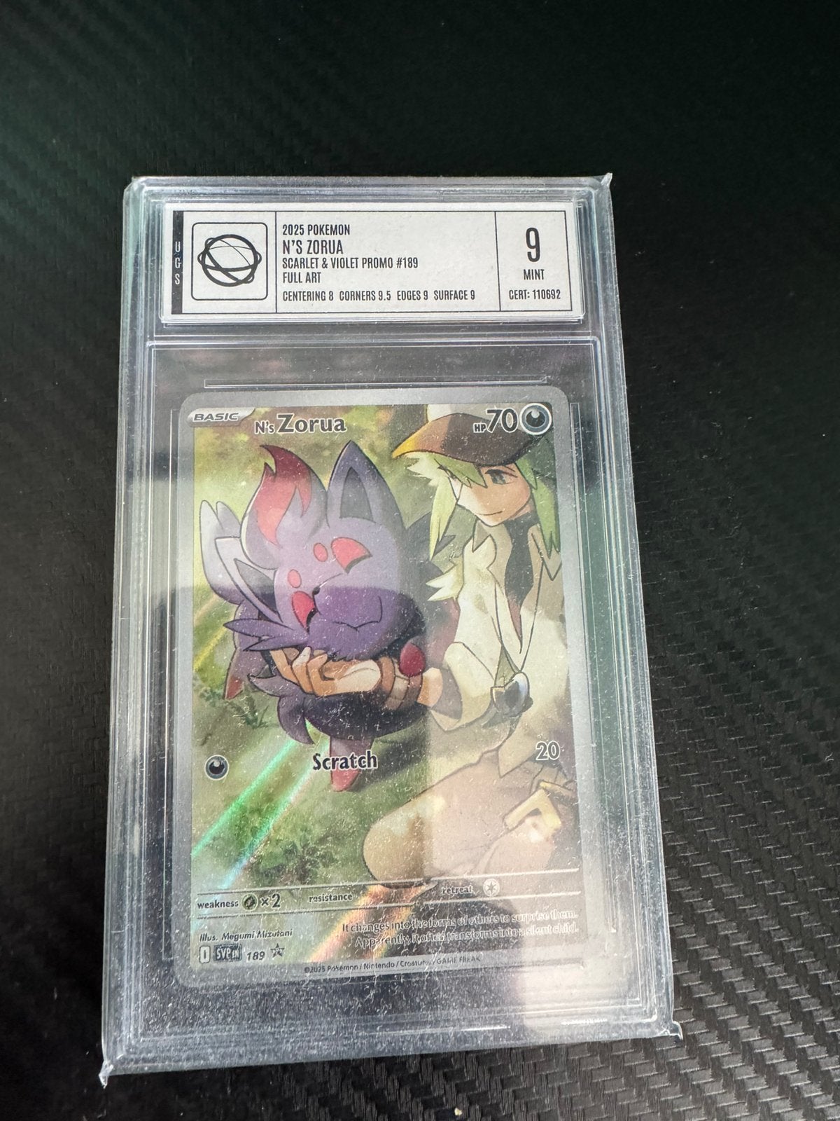 N's Zorua #189 Pokemon Promo UGS 9, Ophalen of Verzenden, Zo goed als nieuw