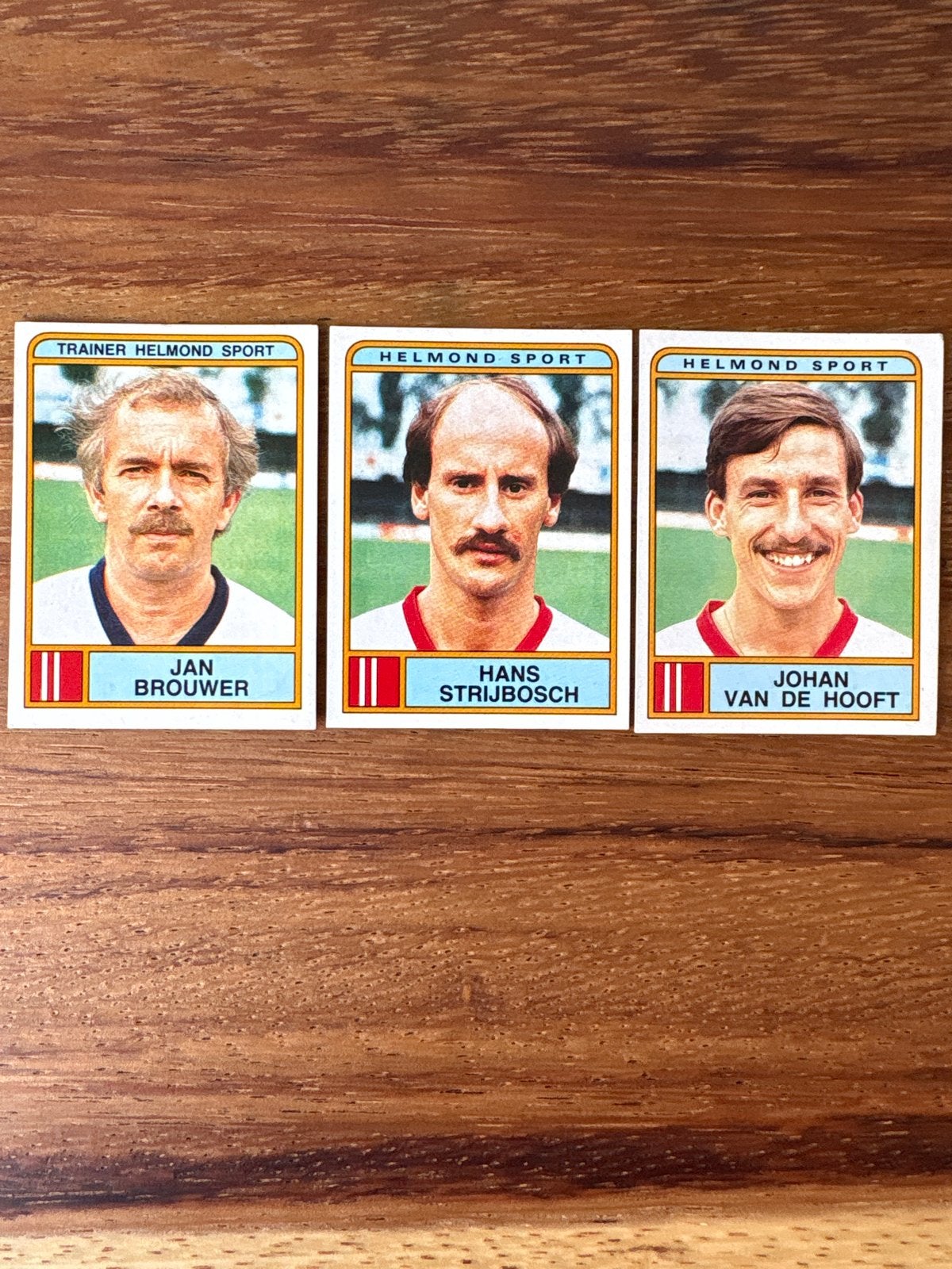 Panini Voetbal 1984 Helmond Sport Plaatjes - 3 stuks, Ophalen of Verzenden, Zo goed als nieuw, Stickers en Plaatjes