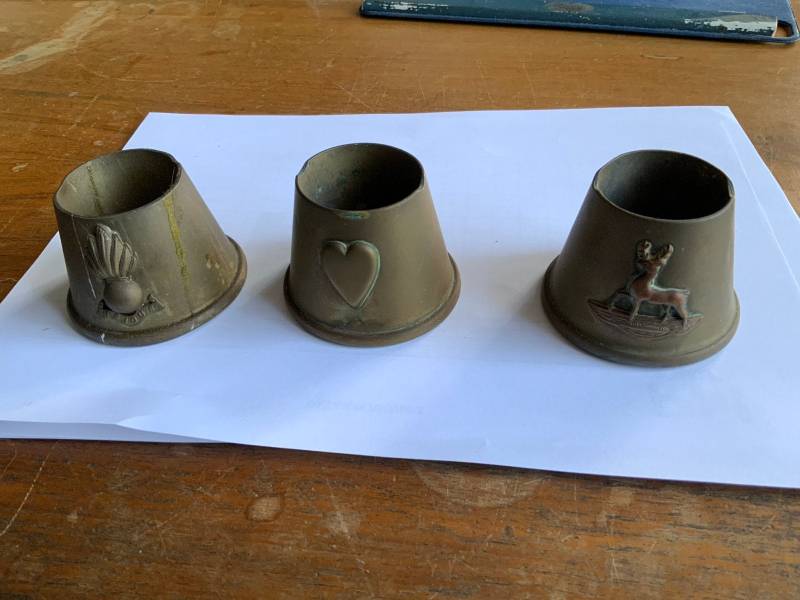 Trench Art Nose cones granaten Engelse Leger WO II, Ophalen of Verzenden, Landmacht, Engeland, Hulzen of Bodemvondsten