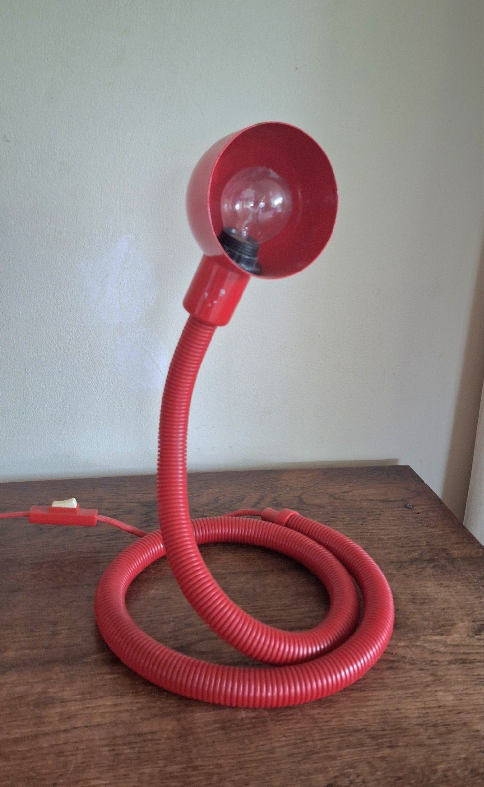 Seventies Hebi slangen/snake lamp. Isao Hosoe design, rood., Ophalen of Verzenden