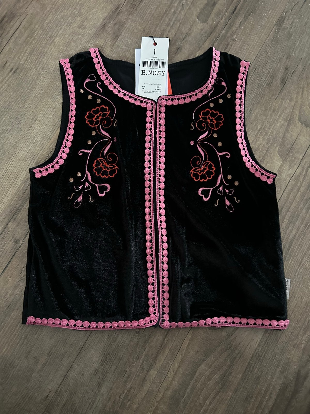 Nieuw B.Nosy fluwelen gilet met borduursel maat 1/ 92, Ophalen, Nieuw, Meisje, Trui of Vest