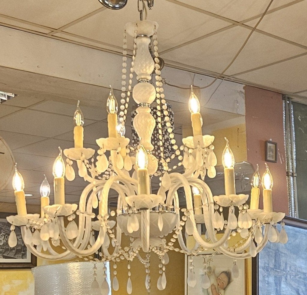 Kroonluchter Venetiaanse Murano-stijl, Huis en Inrichting, Lampen | Kroonluchters, Ophalen, Klassiek, E14 (klein), Zo goed als nieuw