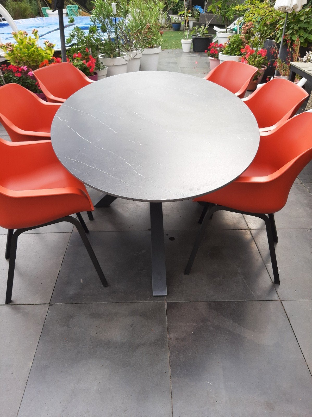 Te koop hartman tuinset nieuw, Ophalen, Kunststof, 6 zitplaatsen, Zo goed als nieuw