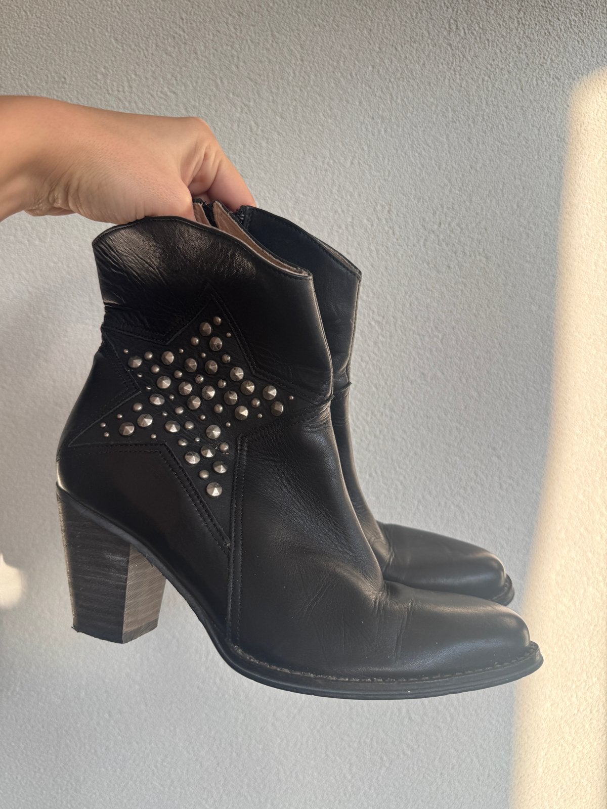 Vintage Y2K zwarte enkel laarzen met studs, Vintage, Lage of Enkellaarzen, Vintage, Ophalen of Verzenden