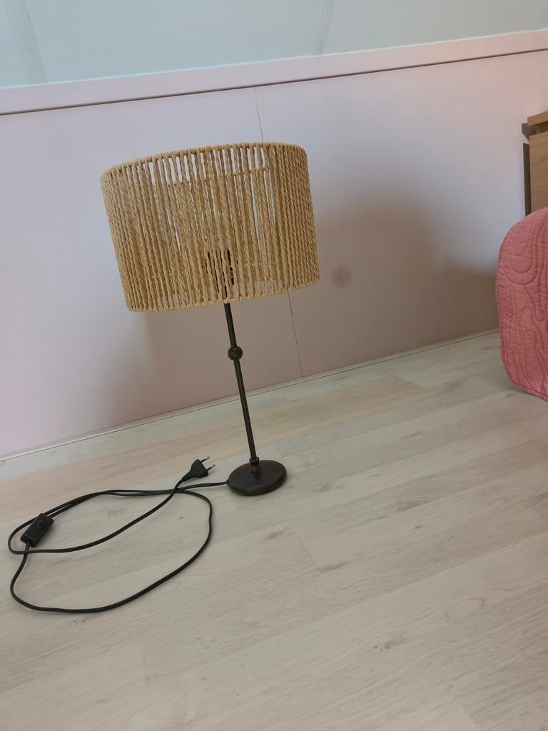 Set van 2 rotan tafellampen - Boheemse stijl, Huis en Inrichting, Lampen | Tafellampen, Ophalen, Bohemien, Landelijk, Overige materialen