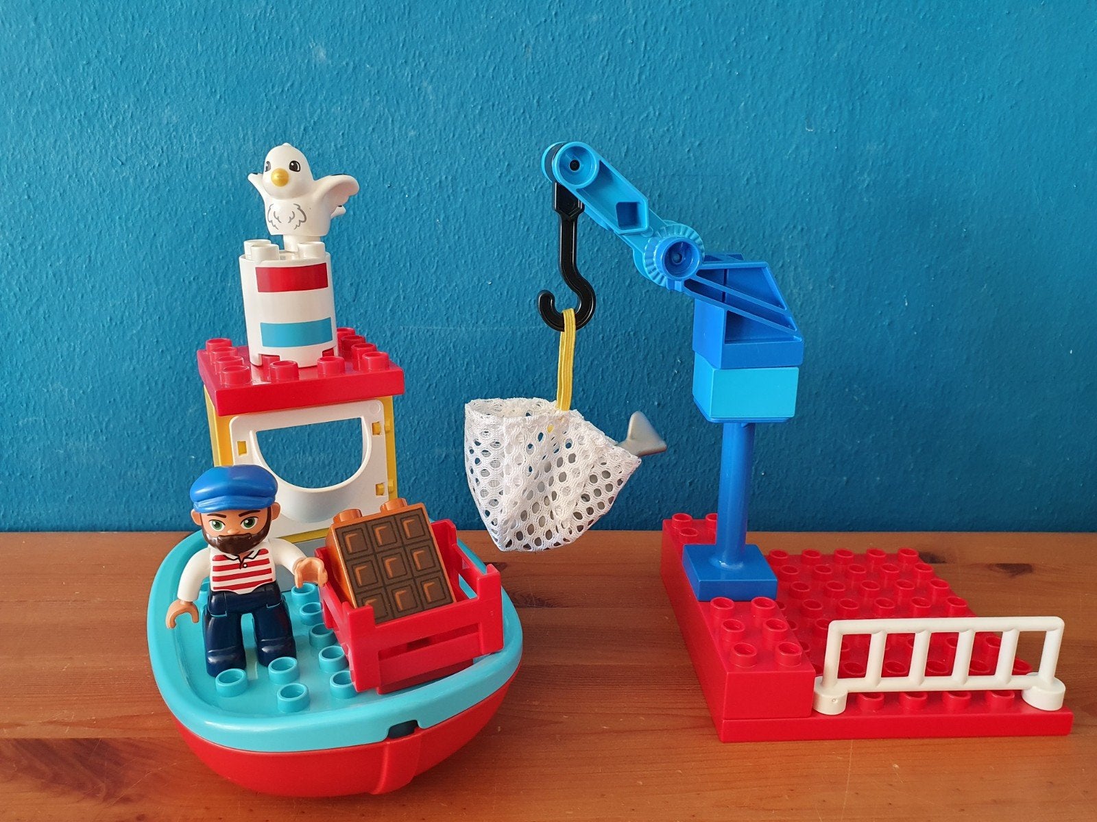 Duplo Vissersboot met kade (10875), Ophalen of Verzenden, Zo goed als nieuw, Duplo