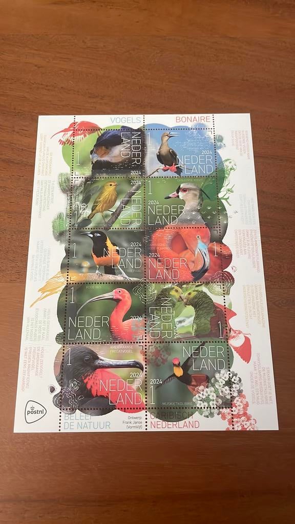 Beleef de natuur 2024 Vogels Bonaire, Postzegels en Munten, Postzegels | Nederland, Verzenden, Postfris