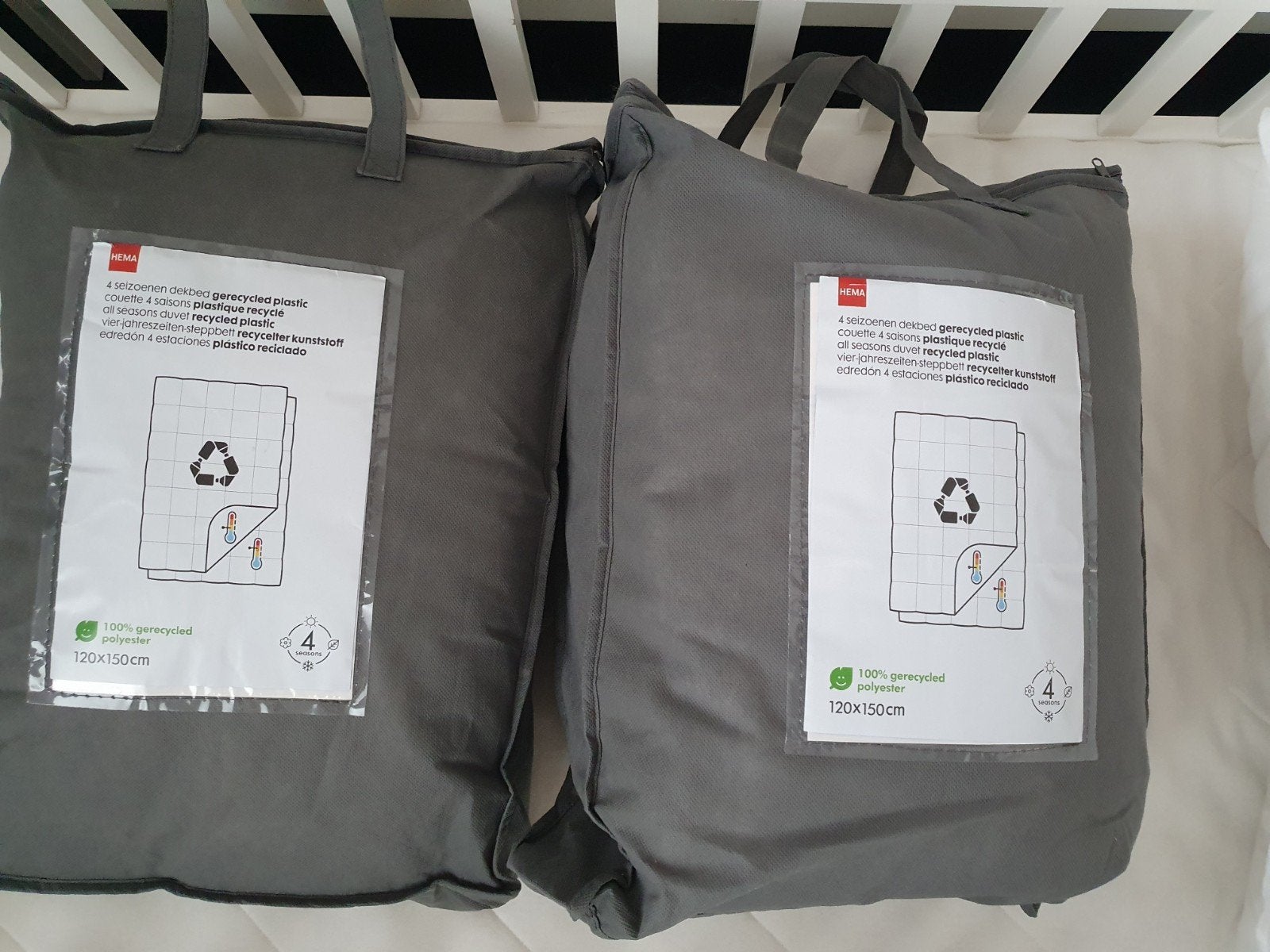 2xHema 4seizoenen dekbed 150x120+4-delig beddengoed tweeling, Eenpersoons, Meerkleurig, Ophalen of Verzenden, HEMA