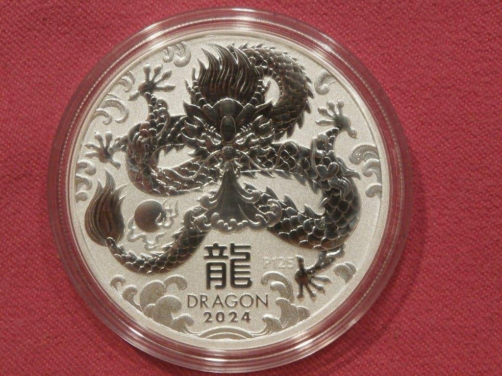 ONE OUNCE LUNAR lll. DRAGON 2024., Ophalen of Verzenden, Zilver