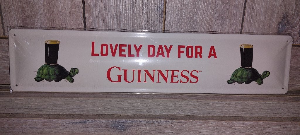 Reclamebord Guinness: Lovely day for a Guinness (schildpad), Verzamelen, Ophalen of Verzenden, Nieuw, Reclamebord, Plaat of Schild