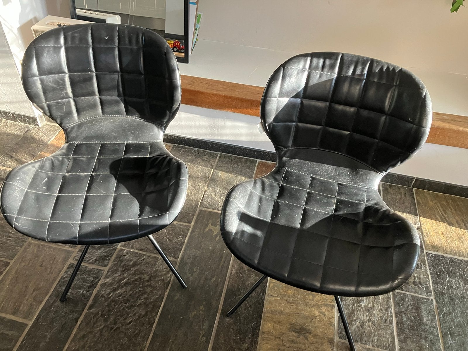 2 Zuiver eetkamerstoelen - Zwart, gebruikt, Ophalen, Gebruikt, Twee, Zwart