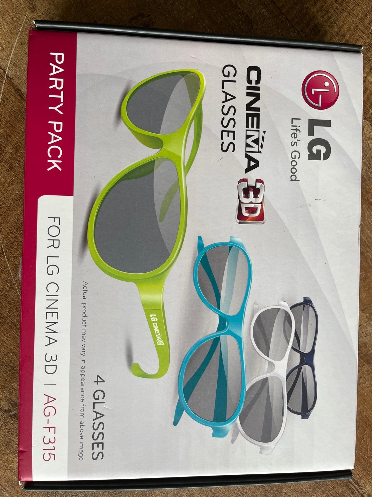 LG AG-F315 Cinema 3D brillen - Party Pack (4 stuks), Ophalen of Verzenden, Zo goed als nieuw