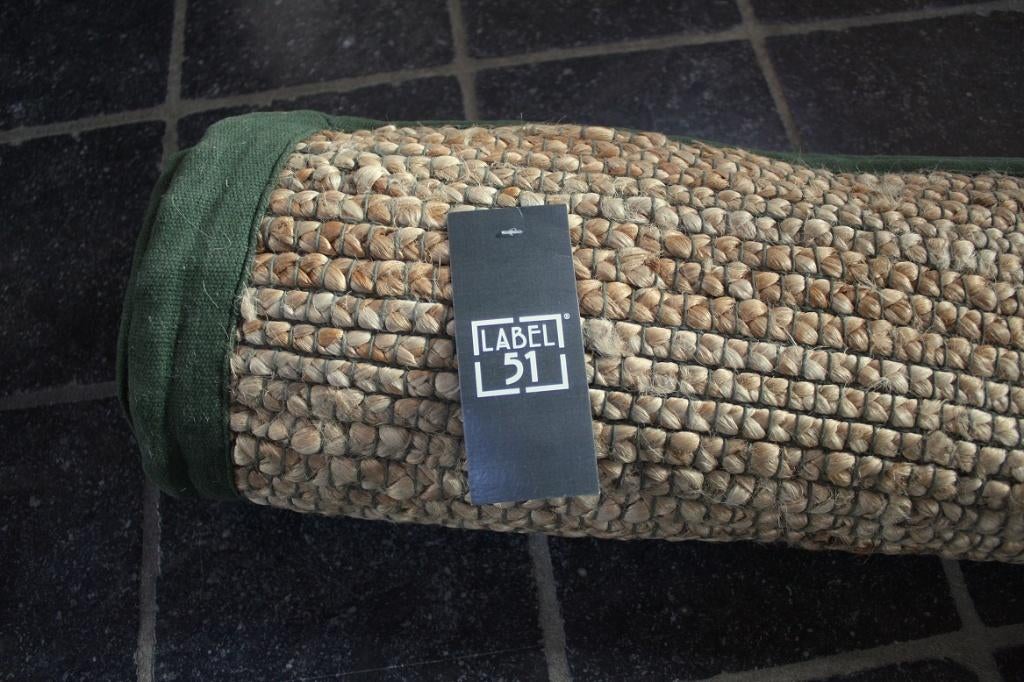 Vloerkleed Jute Army LABEL51 140x160 naturel groen, 100 tot 150 cm, Nieuw, Ophalen of Verzenden, 150 tot 200 cm