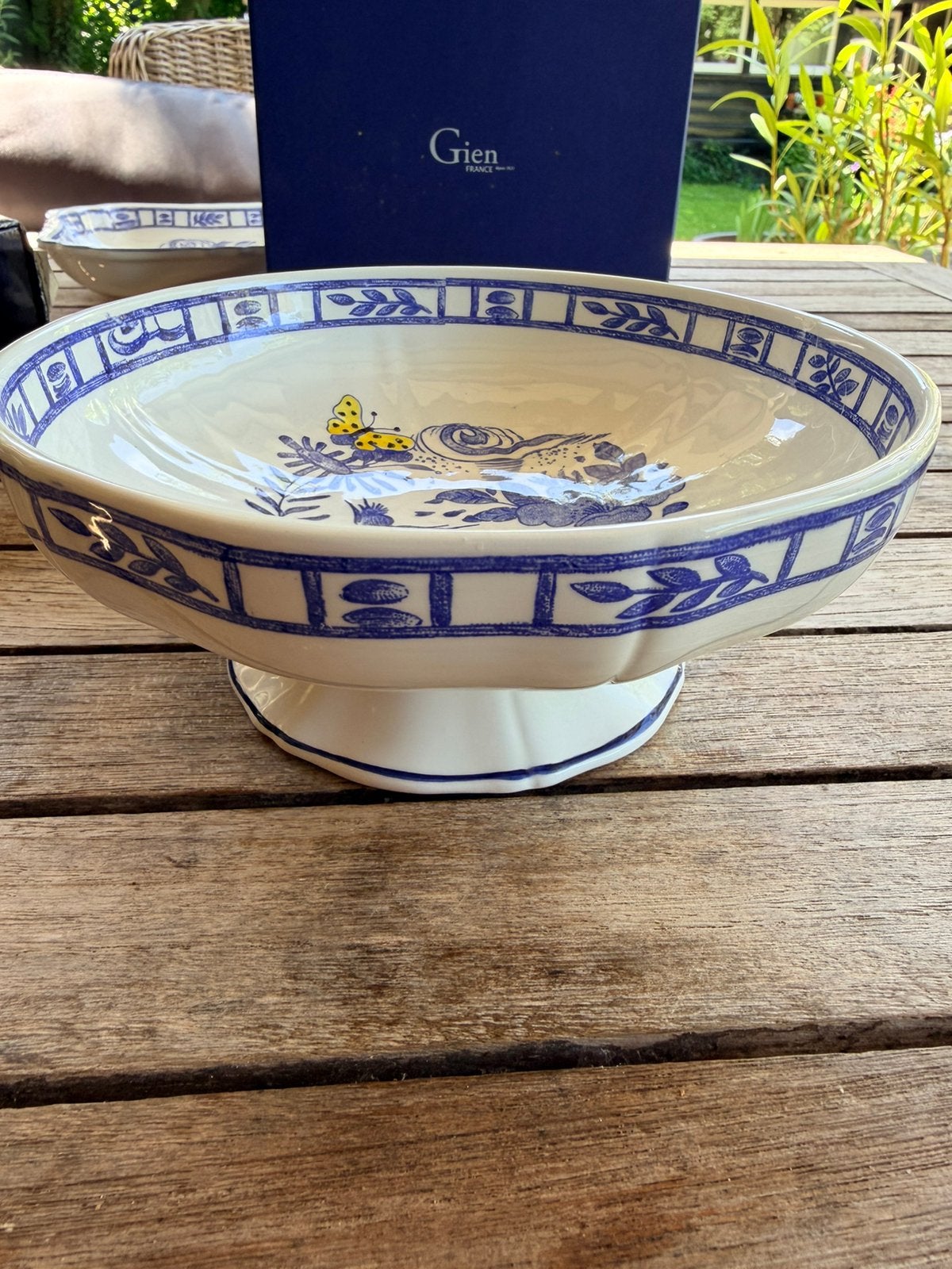 Gien OISEAU BLEU FRUIT compotier, Huis en Inrichting, Keuken | Servies, Ophalen of Verzenden, Zo goed als nieuw, Overige stijlen