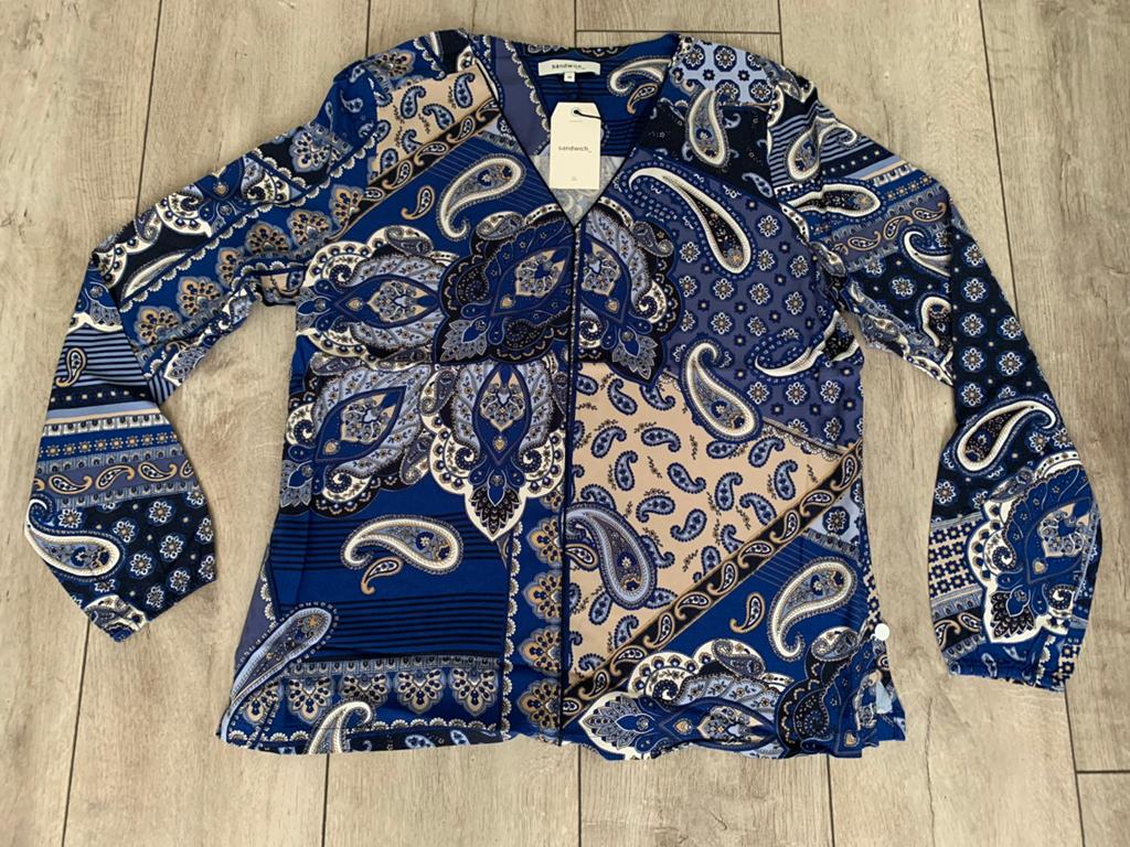 Sandwich super mooie blauwe nieuwe blouse (Maat 40), Verzenden, Nieuw, Maat 38/40 (M), Blauw
