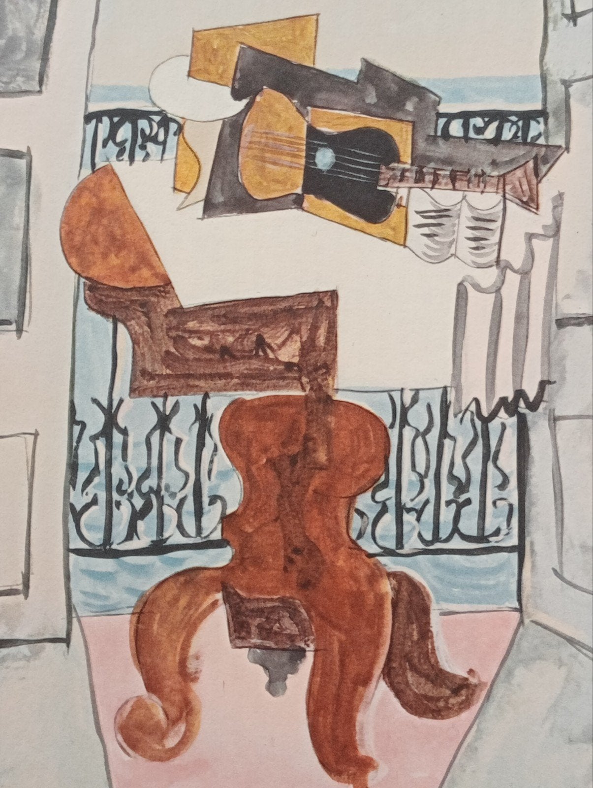 Pablo Picasso prent interieur met balkon, Ophalen of Verzenden, 1960 tot 1980, Gebruikt, Overige onderwerpen