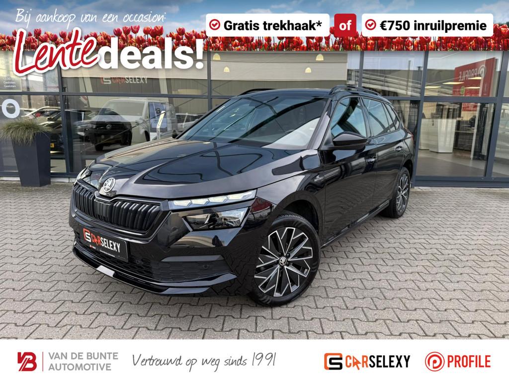 Skoda Kamiq 1.0 TSI Automaat Monte Carlo *Panorama*, Auto's, 12 maanden, Gebruikt, Parkeersensor, Zwart