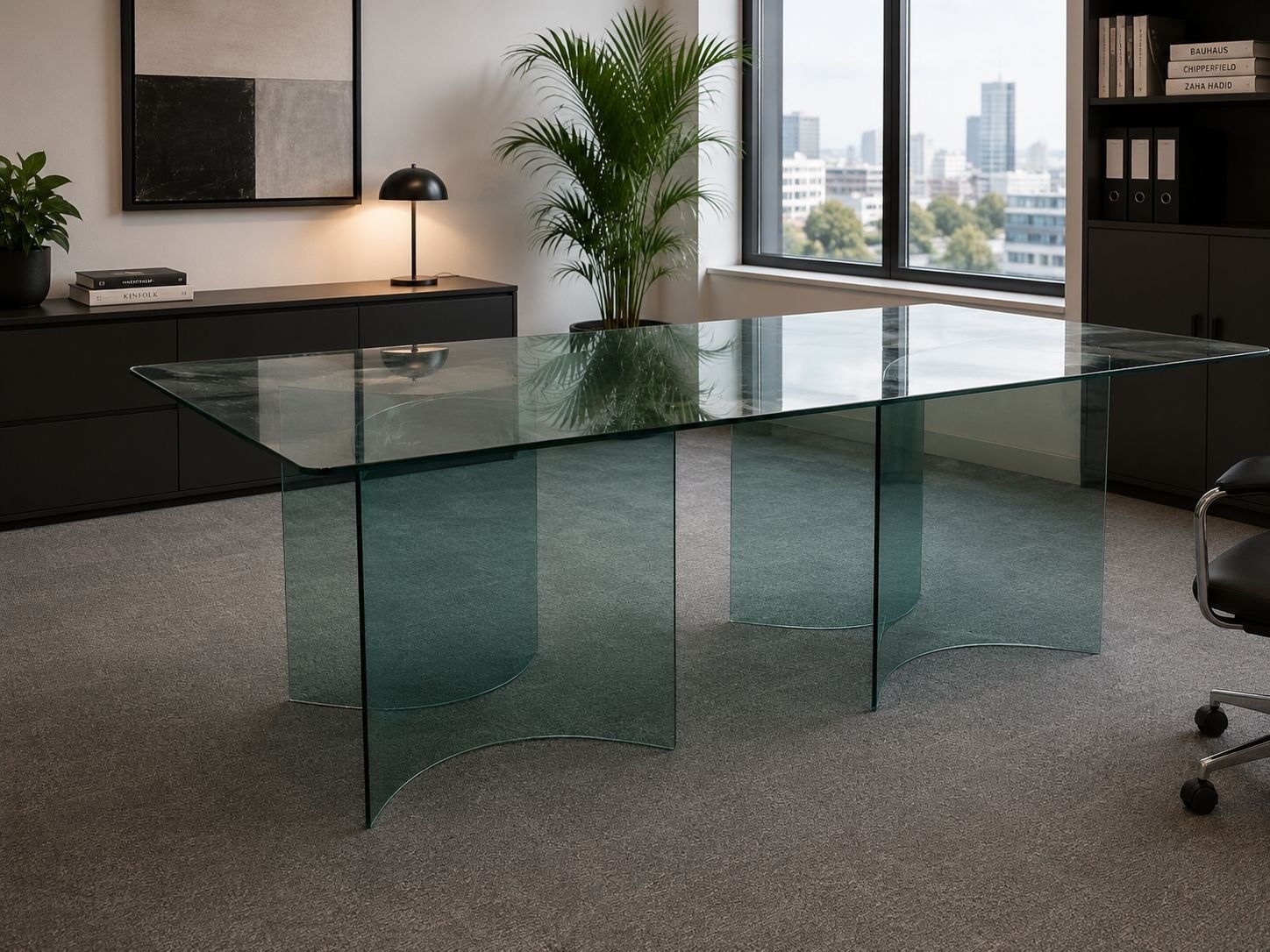 Prachtige glazen tafel - onbeschadigd, 100 tot 150 cm, Ophalen of Verzenden, 150 tot 200 cm, Rechthoekig