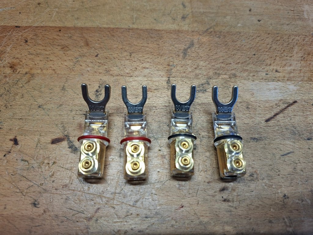4 X WBT 680 CU Spades, Ophalen of Verzenden, Zo goed als nieuw, 2 tot 5 meter, Overige kabels