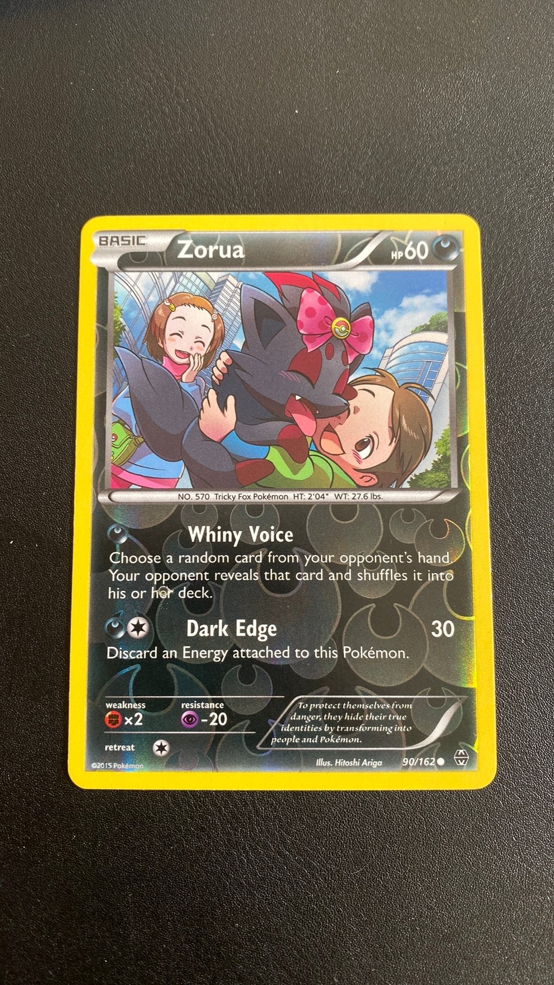 Pokemon zorua 90/162 reverse holo breakthrough, Ophalen of Verzenden, Gebruikt, Losse kaart