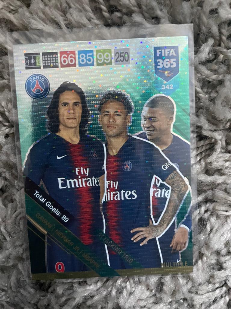 Adrenalyn 2019 Trio Cavani, Neymar Jr en Mbappé, Ophalen of Verzenden, Zo goed als nieuw, Plaatje