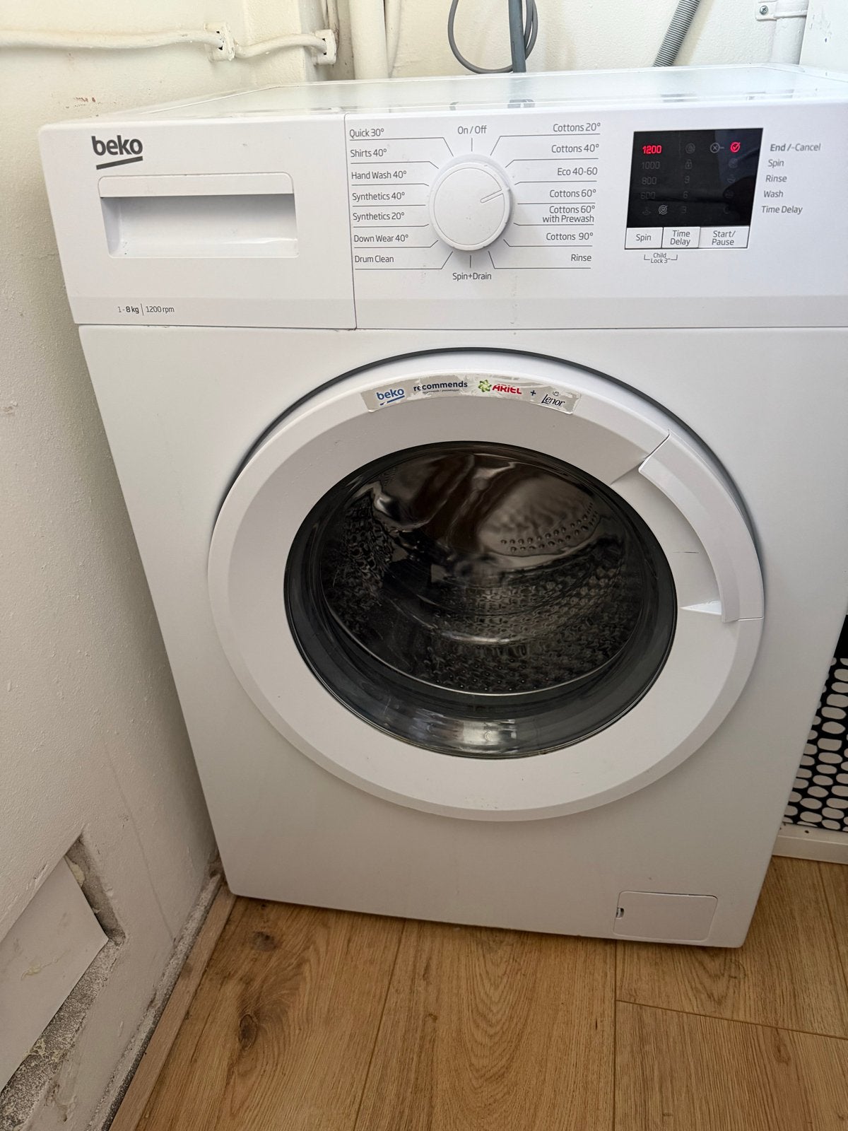 Beko WTK82011W Wasmachine 8kg 1200rpm, Witgoed en Apparatuur, Wasmachines, Ophalen, 1200 tot 1600 toeren, Gebruikt, 8 tot 10 kg