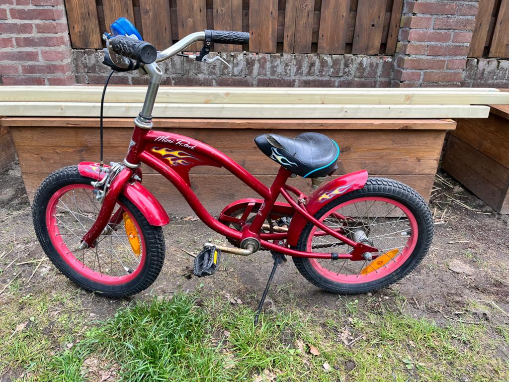 Kinderfiets Electra Mini Rod cruiser 16 inch, Fietsen en Brommers, Fietsen | Kinderfietsjes, Ophalen, Gebruikt, Terugtraprem, 16 tot 20 inch