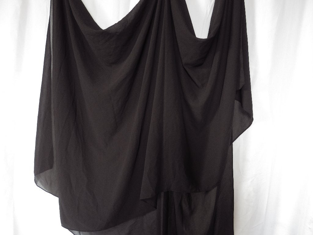 zwarte dunne grote sjaal sluier merkloos 186 cm x 135 cm, Ophalen of Verzenden, Gedragen, Maat 46/48 (XL) of groter, Sjaal