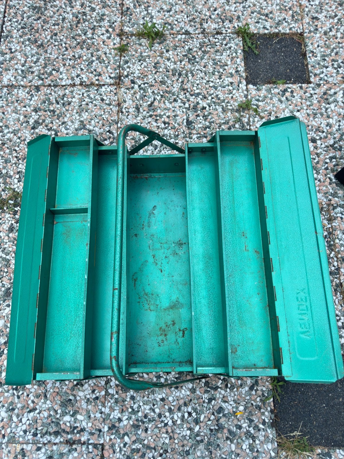 Vintage Vendex gereedschapskist - Groen metalen gereedschaps, Doe-het-zelf en Verbouw, Ophalen of Verzenden, Gebruikt