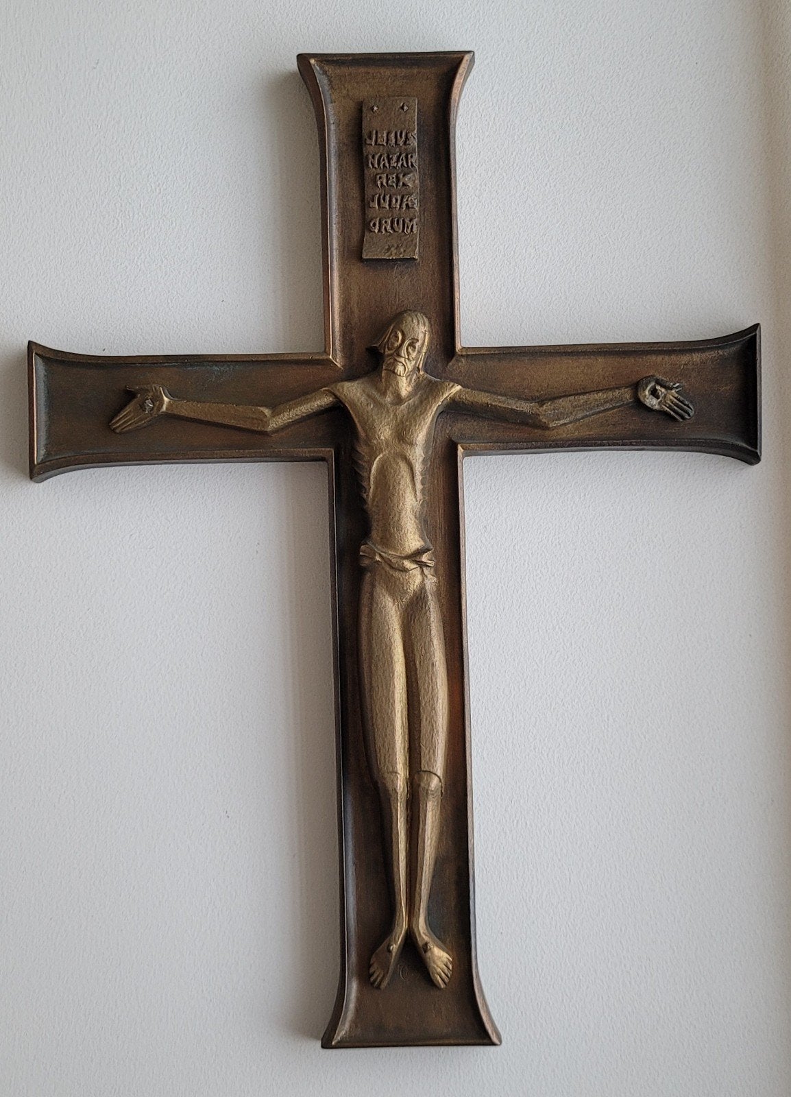 Kruisbeeld
Jezus Christus Brons, Ophalen of Verzenden, Gebruikt, Beeld(je), Christendom | Katholiek