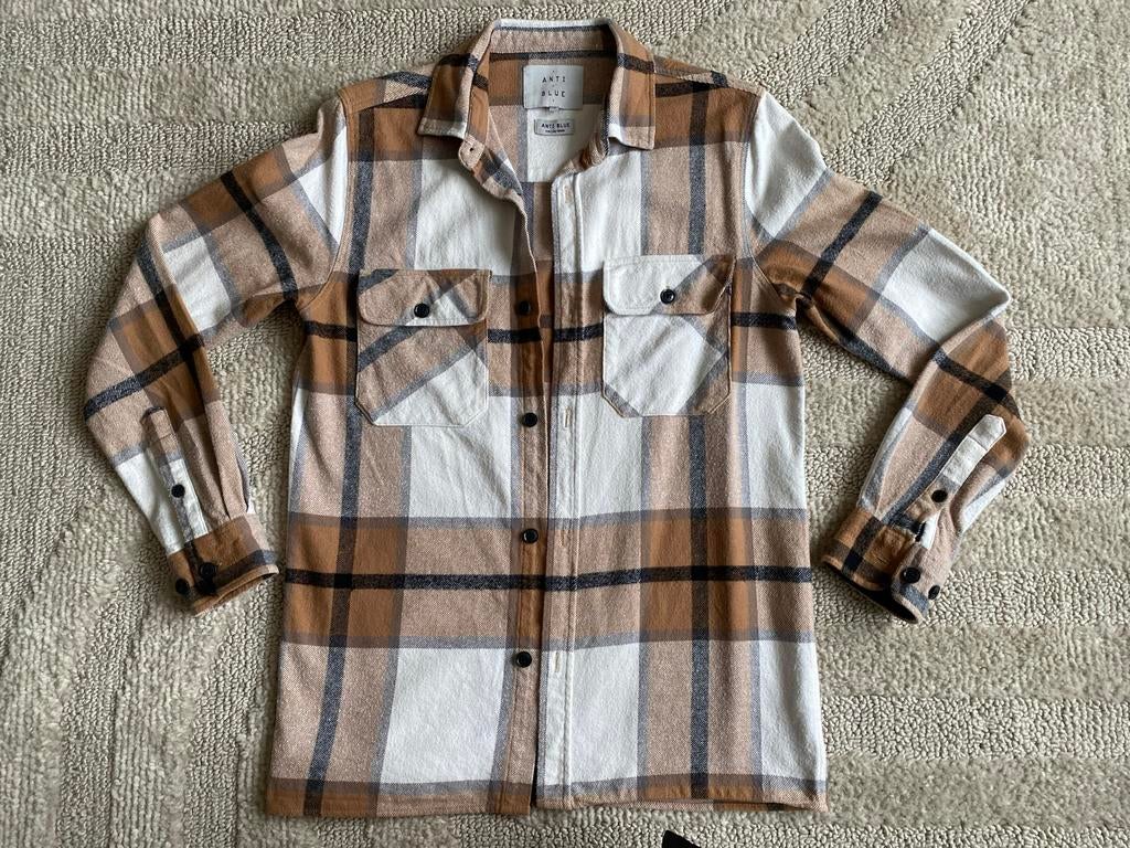 Anti Blue blouse XS beige ruiten, Kleding | Heren, Truien en Vesten, Ophalen of Verzenden, Gedragen, Maat 46 (S) of kleiner, Beige