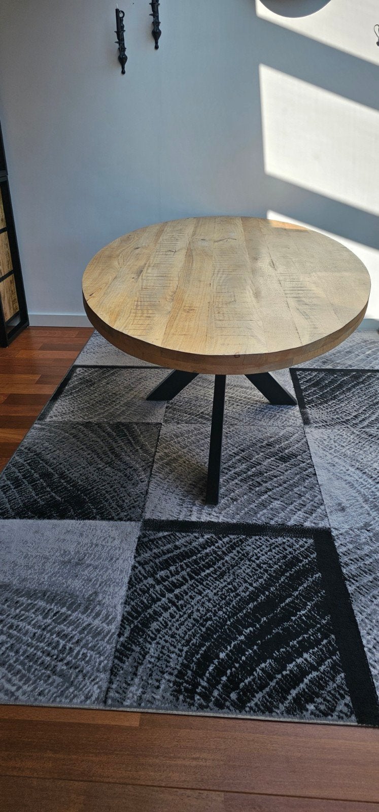 Ovale Eetkamertafel Mangohout 240x120 met Kruispoot, Huis en Inrichting, Tafels | Eettafels, 100 tot 150 cm, 200 cm of meer, Industrieel, Modern