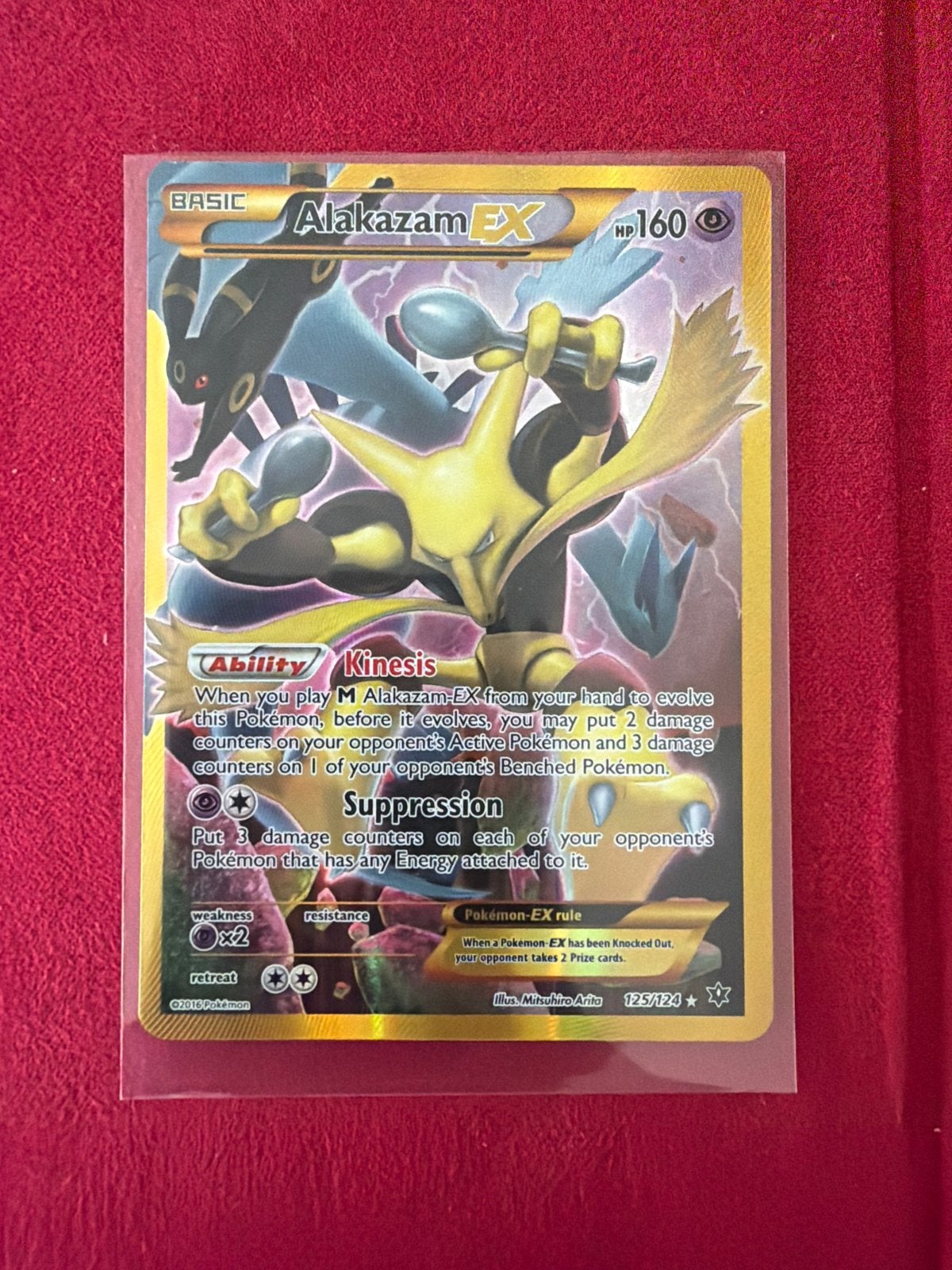 Alakazam EX 125/124 Full Art Pokémon Kaart, Hobby en Vrije tijd, Verzamelkaartspellen | Pokémon, Ophalen of Verzenden, Zo goed als nieuw