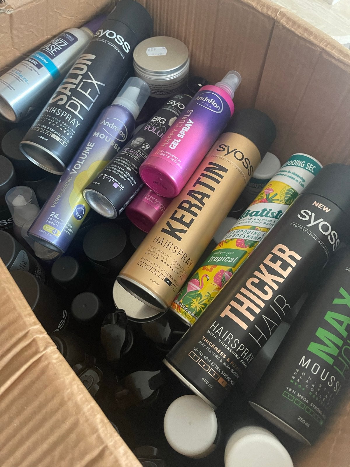 Grote partij haarverzorgingsproducten - Diverse merken, Ophalen of Verzenden, Zo goed als nieuw, Gel, Wax, Haarlak of Mousse