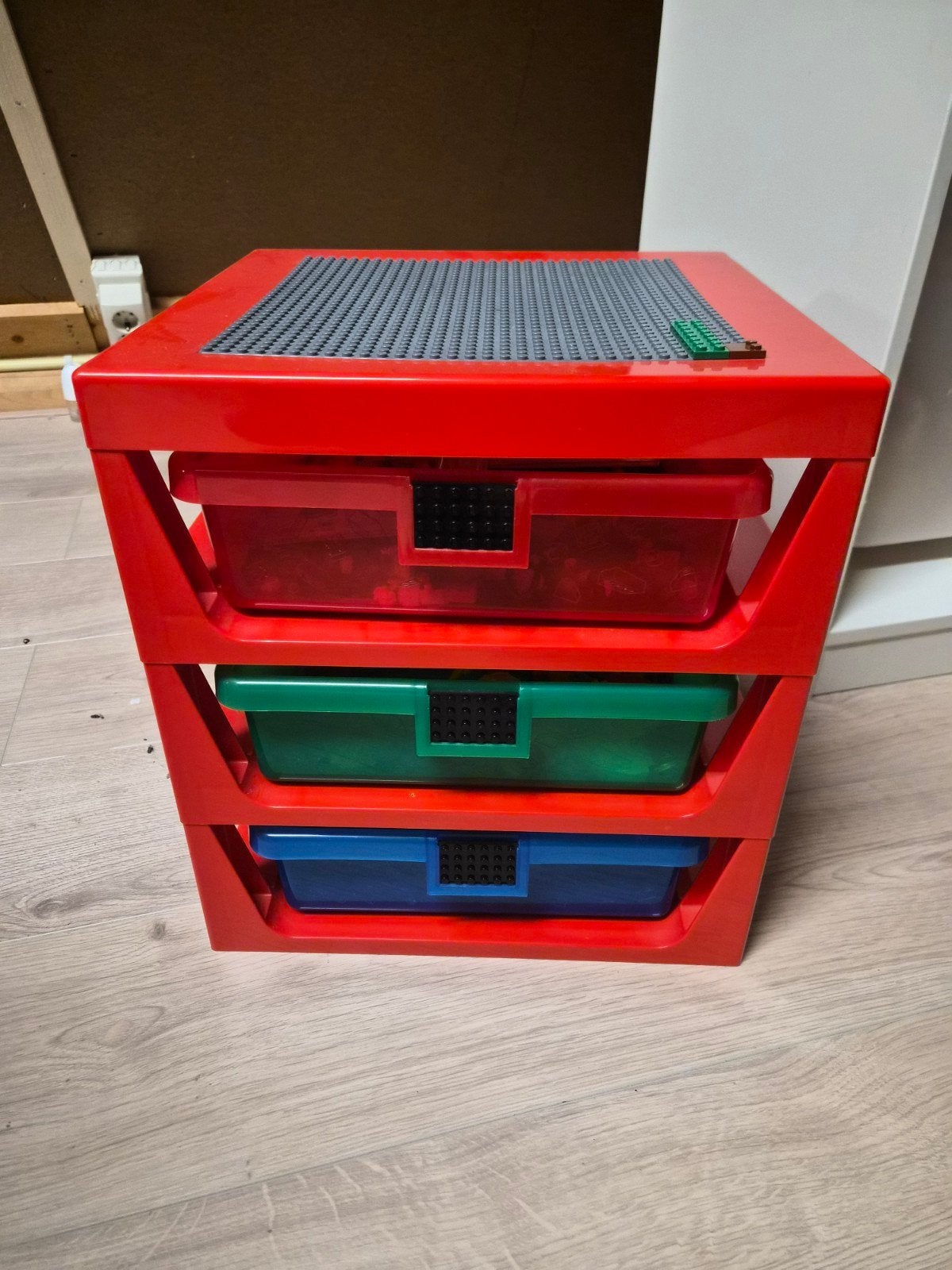 Lego opbergbox met 3 lades en bouwplaat, Ophalen, Zo goed als nieuw, Overige merken