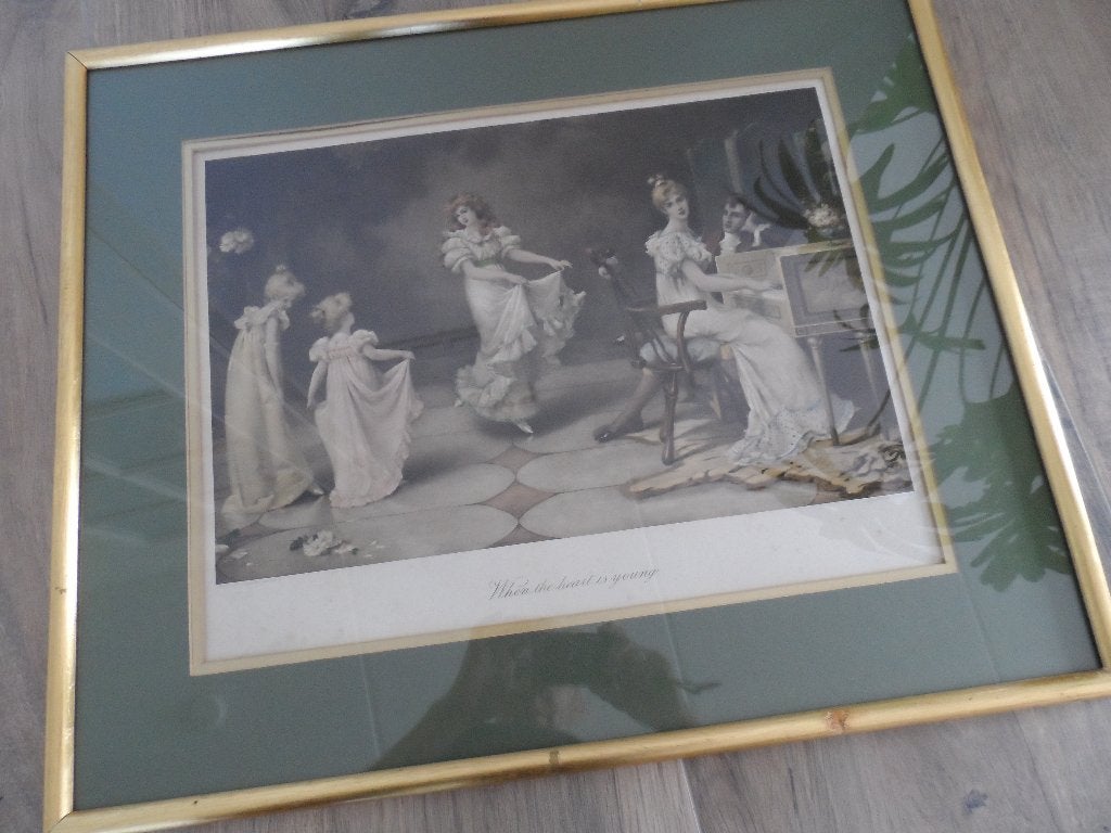 Lijst met prent - brocante., Ophalen