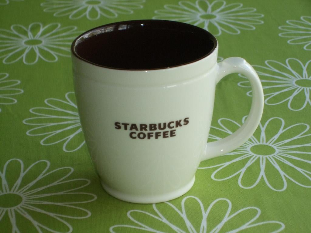 Starbucks Coffee Mug - 2009 - Créme met bruin - 414 ml, Ophalen of Verzenden, Zo goed als nieuw
