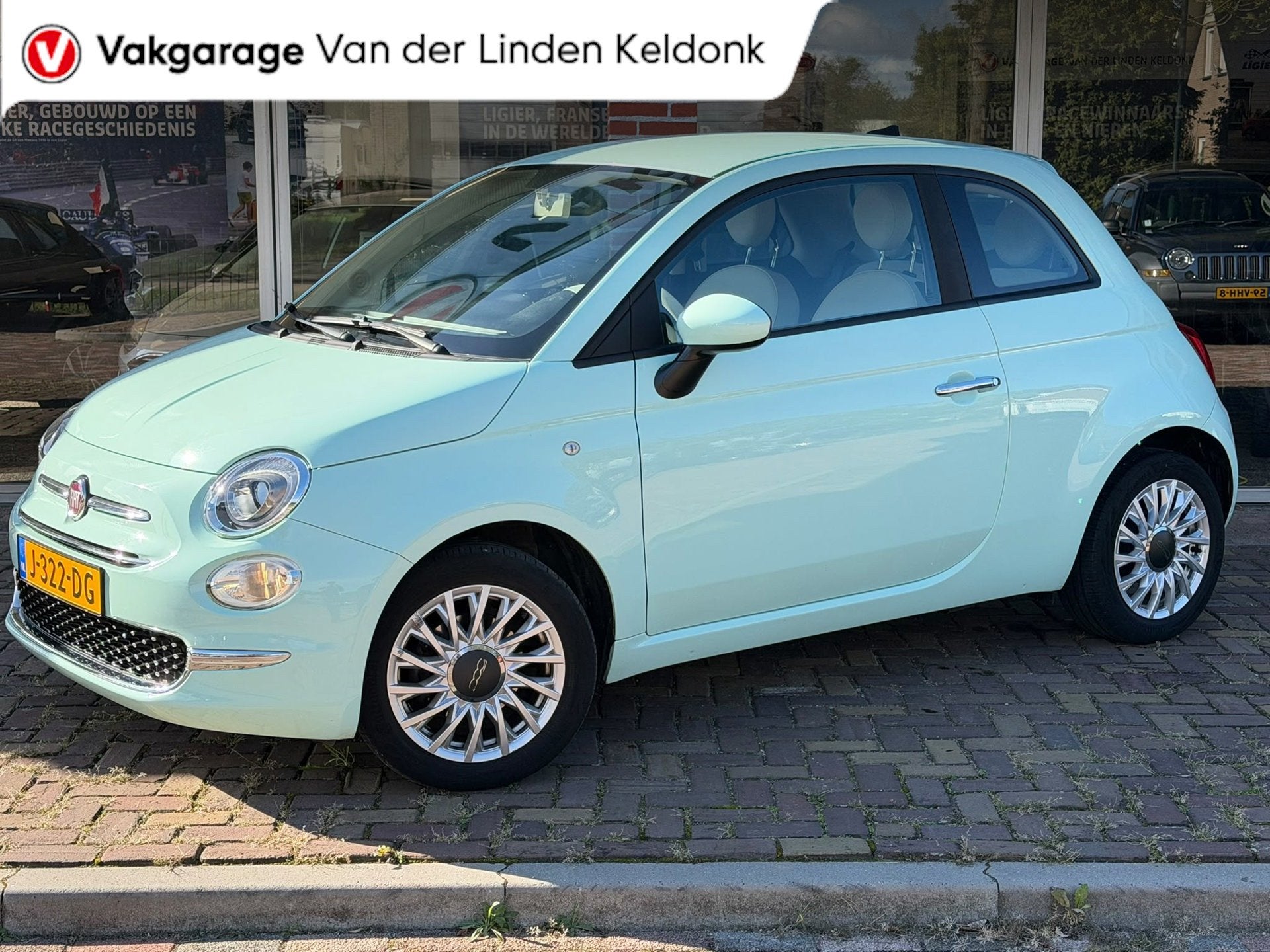 Fiat 500 1.0 Hybrid Lounge Mint groen 1e eigenaar, Dealer onderhouden, 4 stoelen, Leder en Stof, Origineel Nederlands