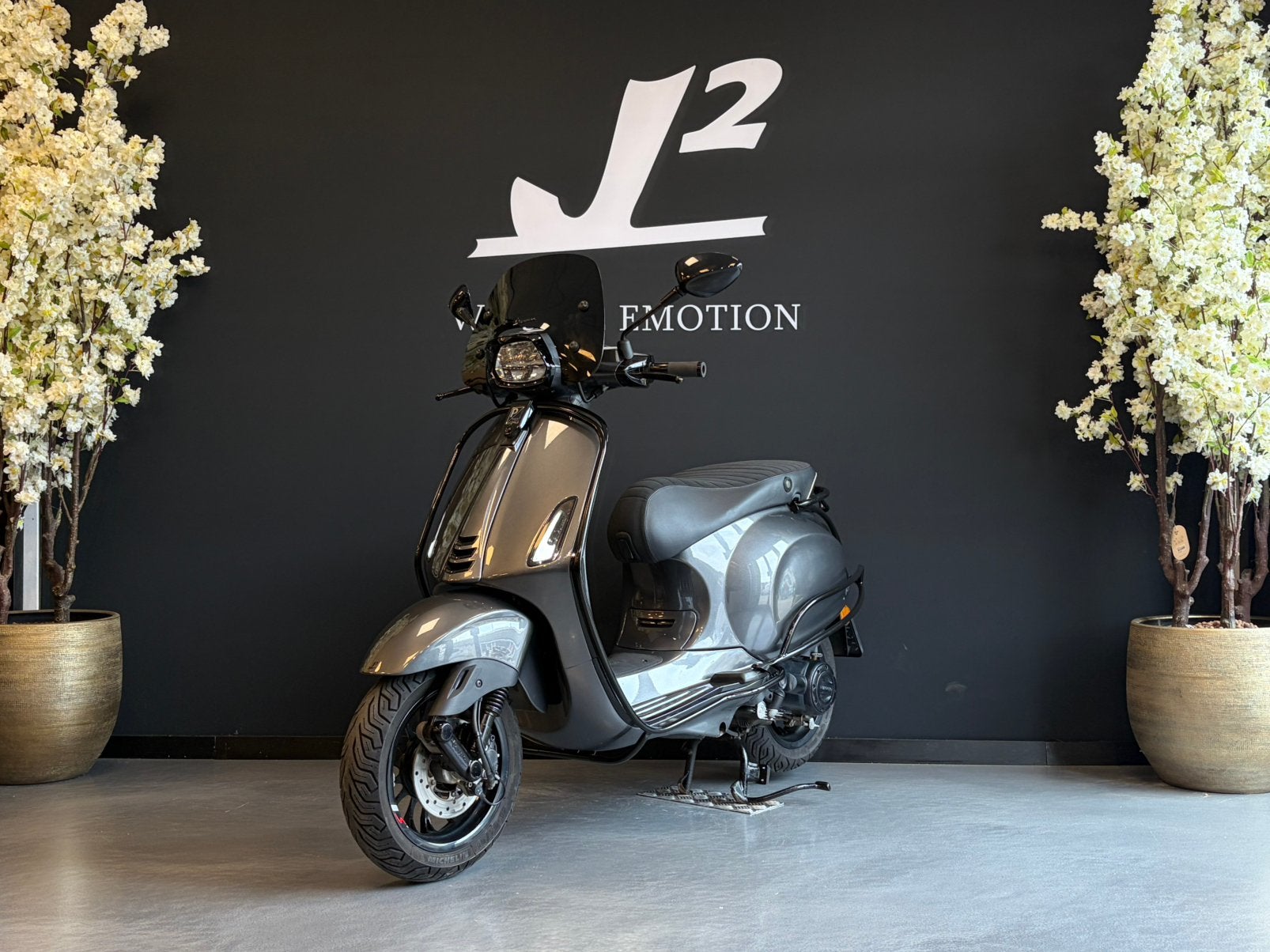 Vespa Sprint | Porsche Agaat Grijs | Brom | 2021 | 9870 km, Gebruikt, Overige modellen, ., Maximaal 45 km/u