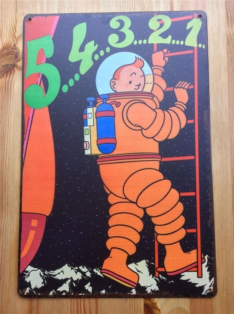 Prachtig KUIFJE Tintin Metalen Wandbord Poster strip kado, Verzamelen, Verzenden, Kuifje, Nieuw, Beeldje of Figuurtje