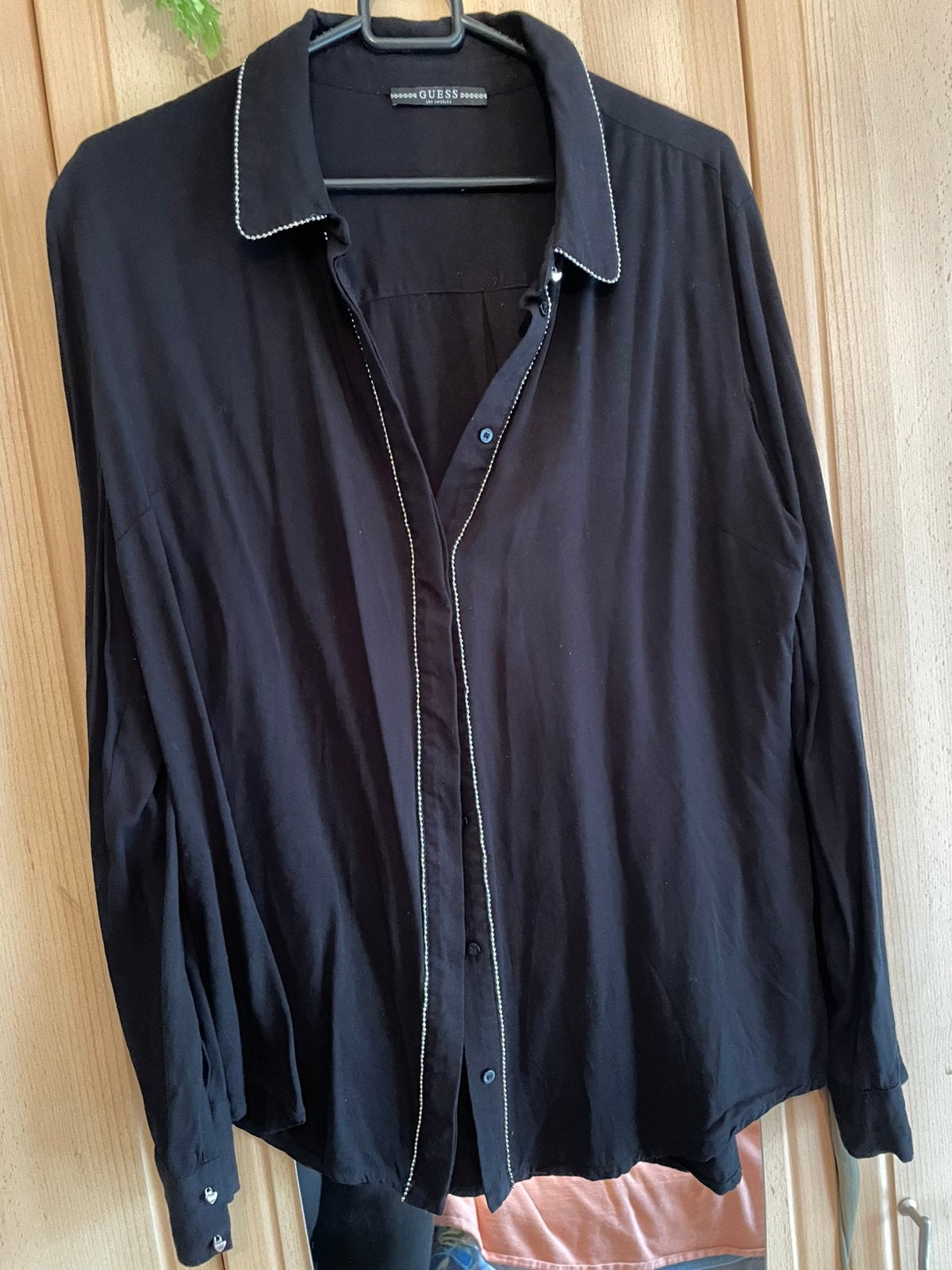 Blouse maat L zwart /zilver Guess, Ophalen of Verzenden, Gedragen, Maat 38/40 (M), Zwart
